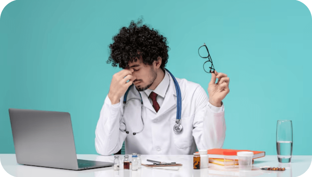 Doctor-stressed-reviewing-Remote-Health-Monitoring-case