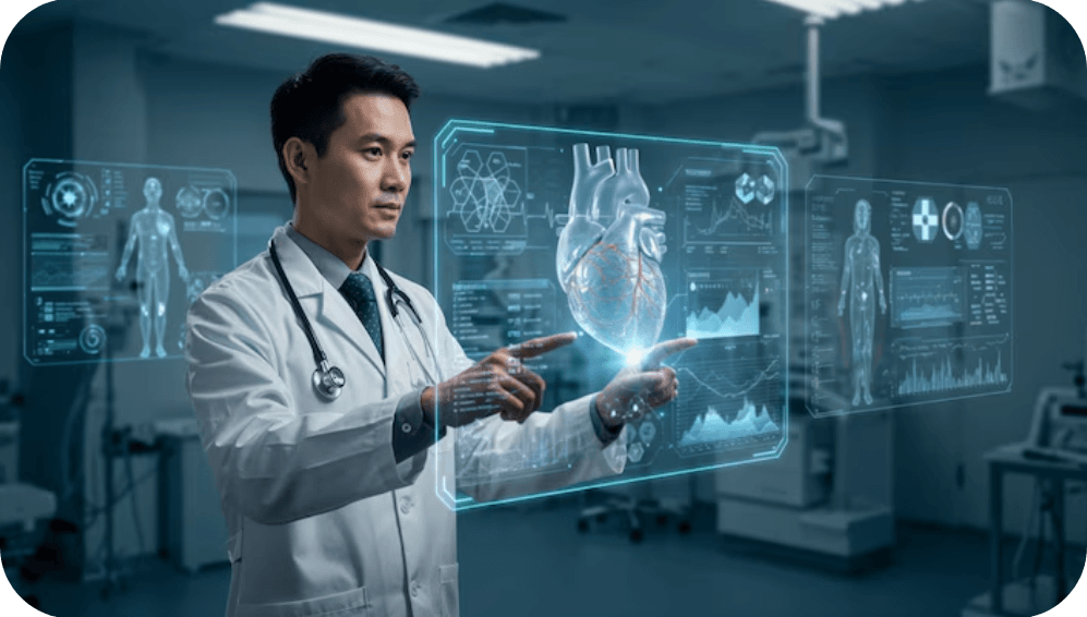 Doctor-using-futuristic-screen-for-Electronic-Medical-Record