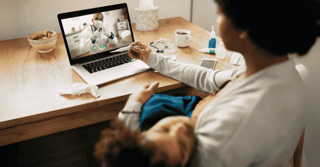 mother-video-call-measuring-daughter-principal-care-management-services